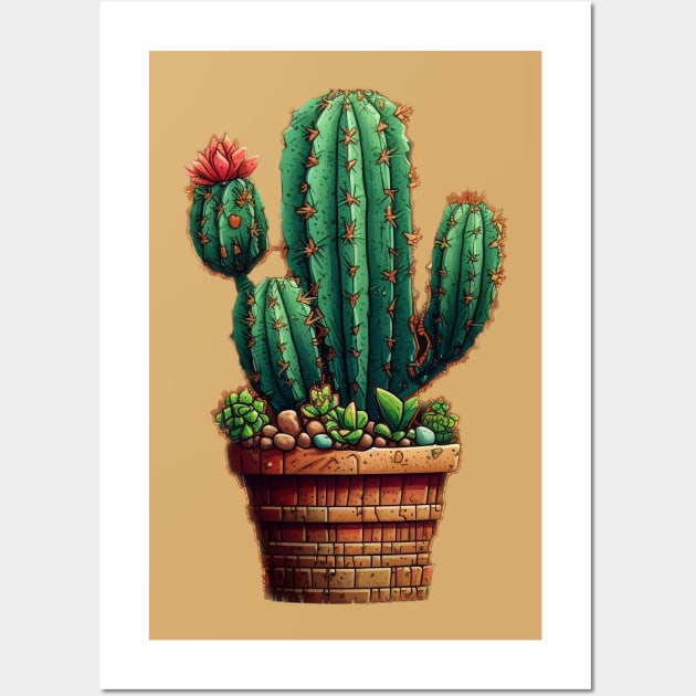 Prickly Pear Cactus Wall Art by Young Inexperienced 